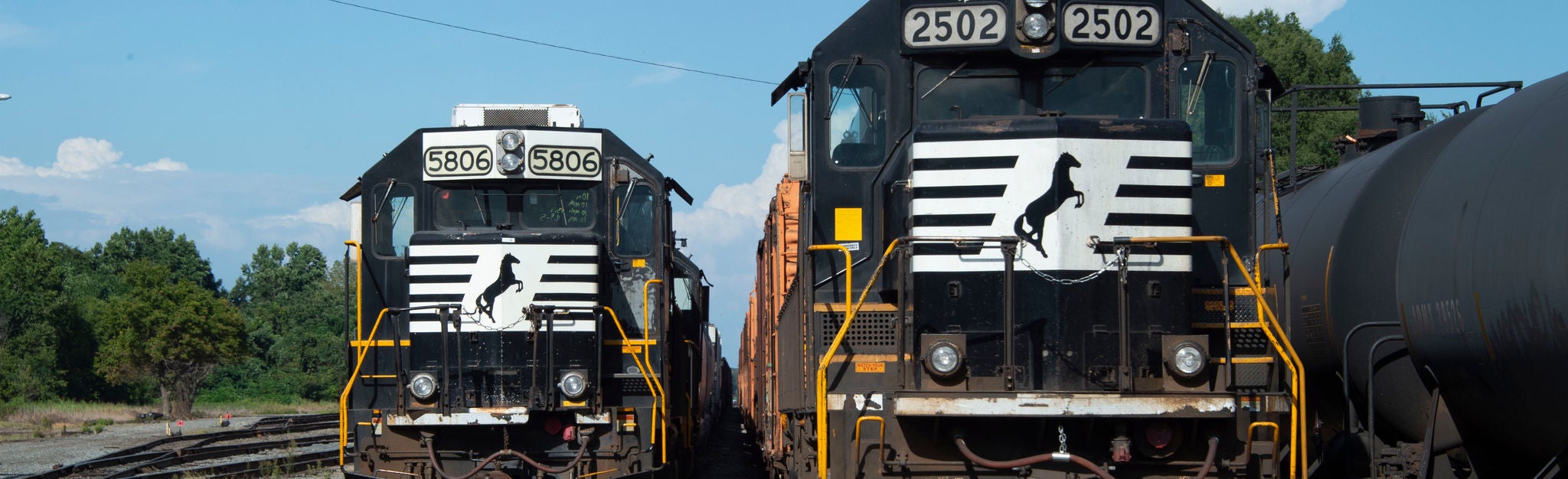 Two Norfolk Southern engines