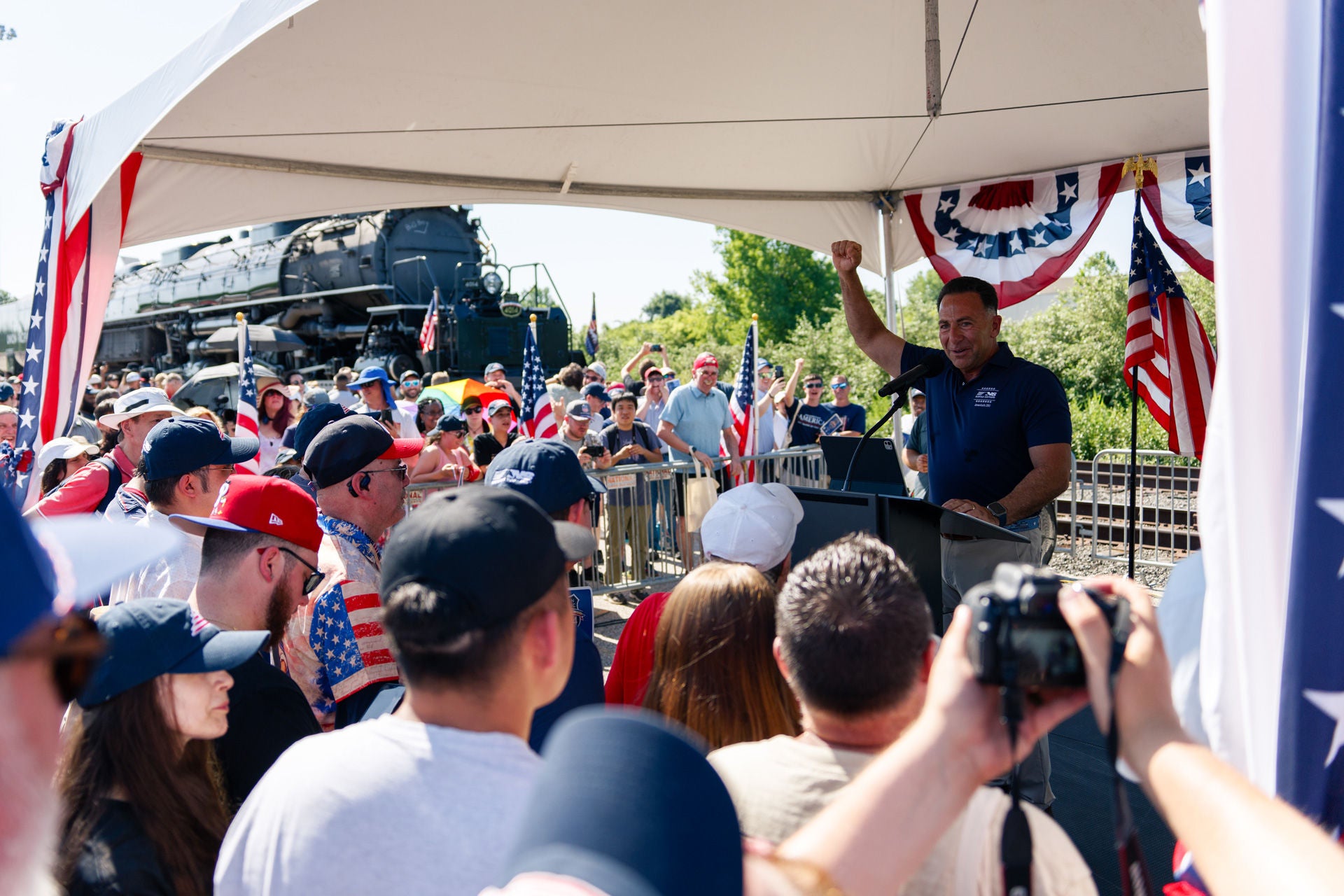 Norfolk Southern President and CEO Mark George speaking at July 4th, 2026 event in Philadelphia