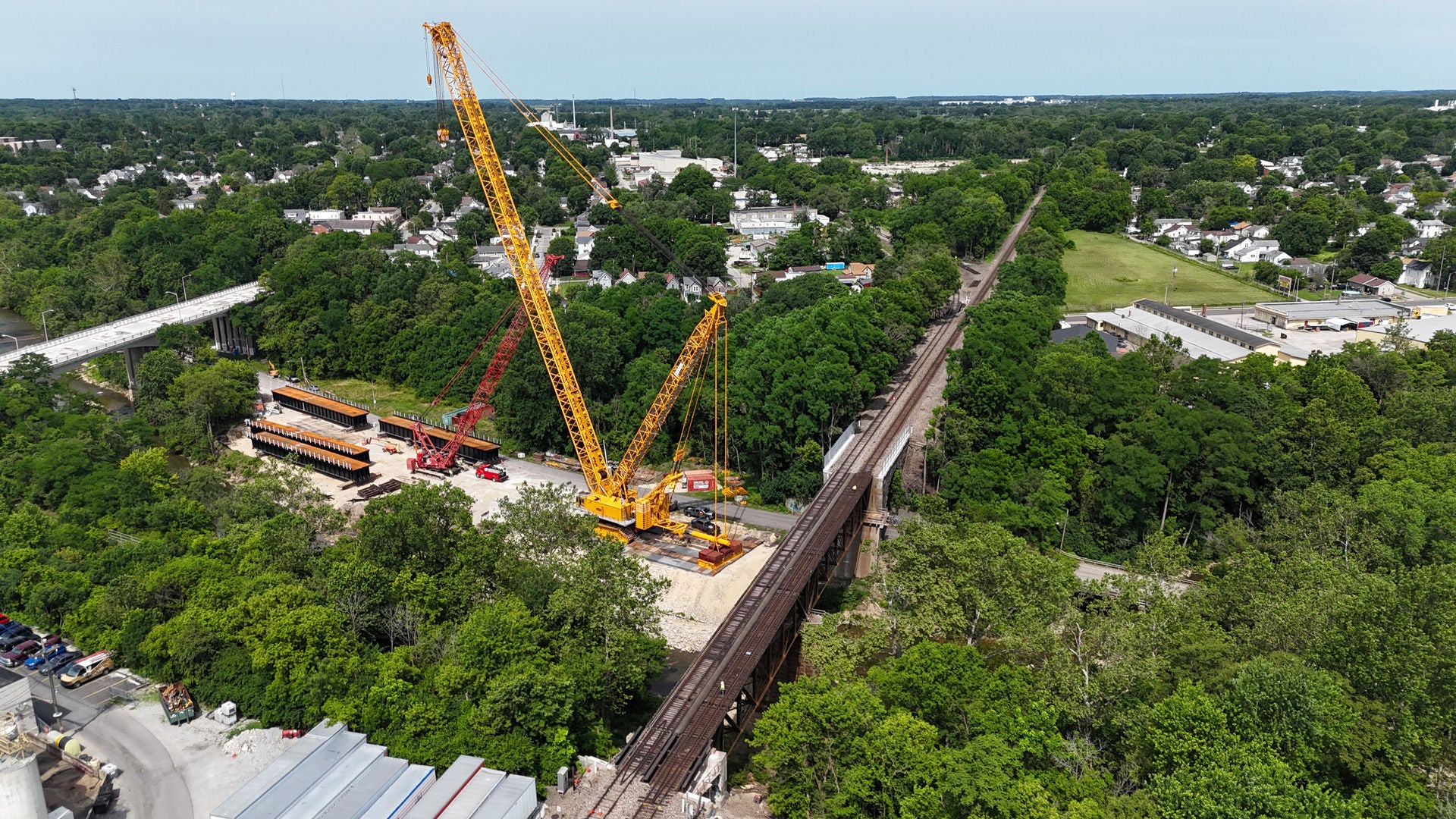 aerial view of Richmond, Indiana bridge replacement