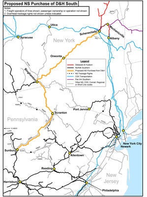 Proposed NS Purchase of D&H South (PRNewsFoto/Norfolk Southern Corporation)