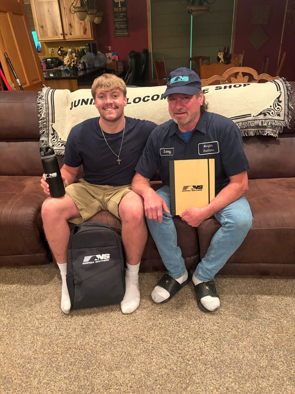 Keegan Traxler with his father