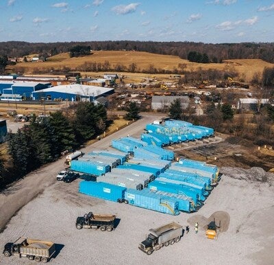Dozens of large-capacity tanks securely store removed contaminants for processing.