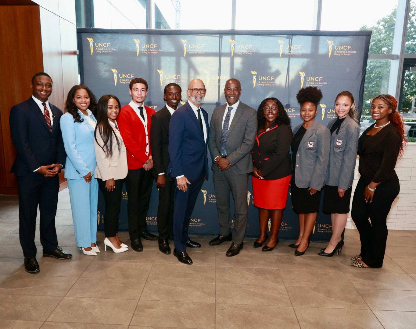 Group photo from UNCF Fireside Chat held at Norfolk Southern's Atlanta headquarters