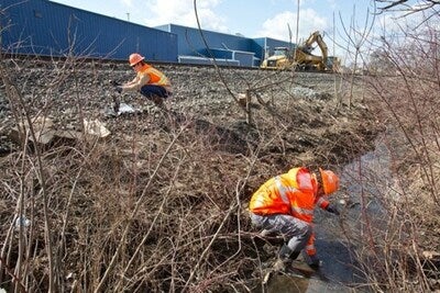 Crews of cleanup testers track progress multiple times a day, helping identify soil or water to be removed. More than 1 million gallons of liquid have been removed from the site so far.