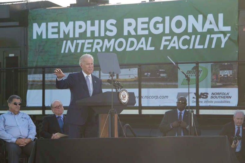 Joe Biden visits Intermodal Facility
