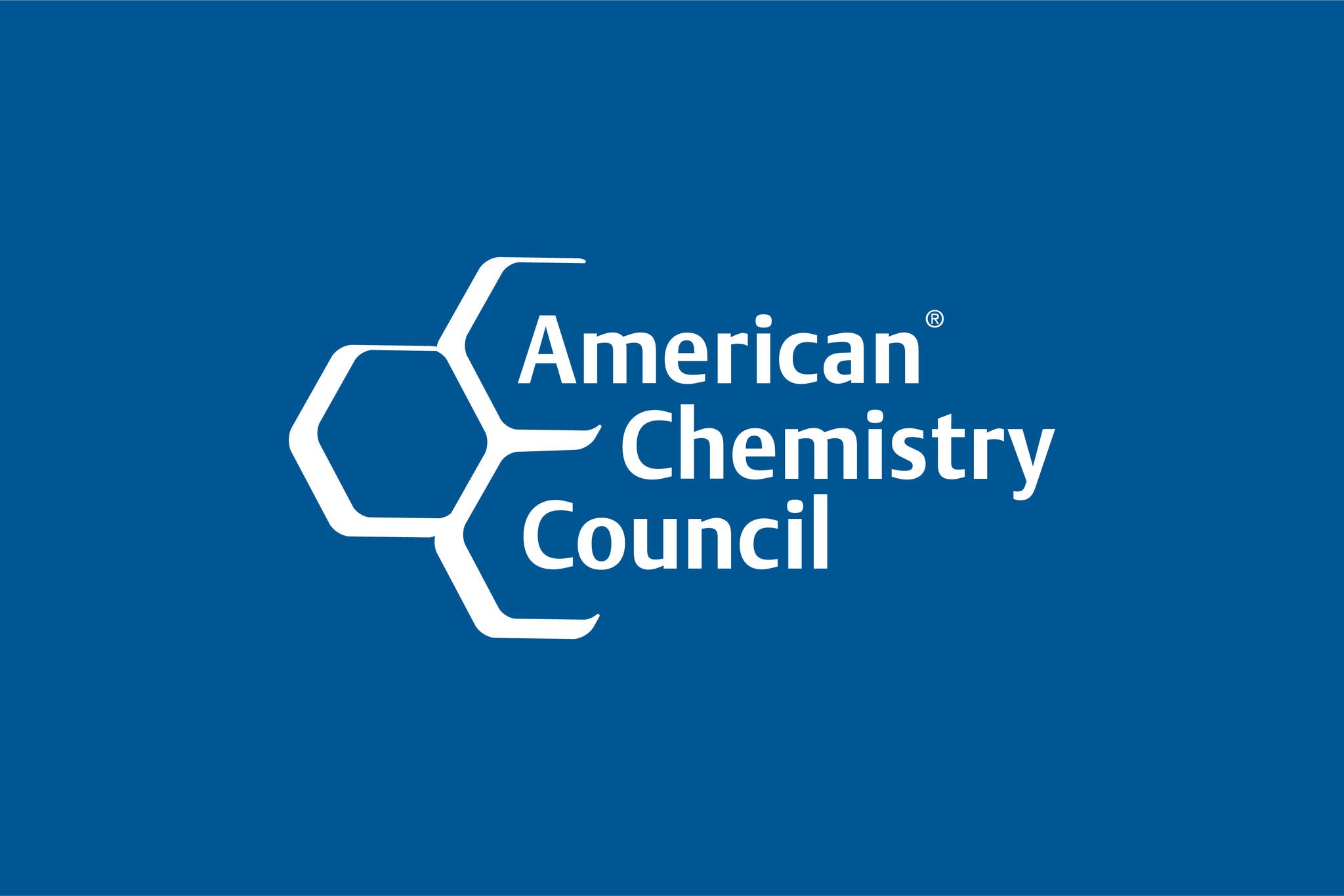 White text with the American Chemistry Council logo on a blue square representing the Responsible Care Energy Efficiency Award for sustainable rail transport