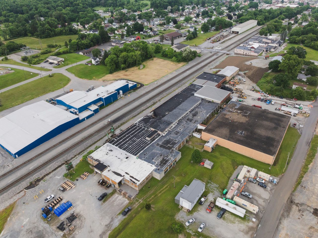 East Palestine aerial view
