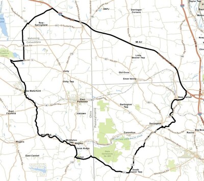 Defined Program Area. Applies to homes located inside the bolded line.