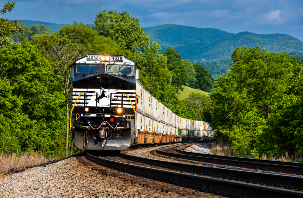 A brand new and sparkling clean AC44C6M leads train 289 through Shawsville, Virginia with a mostly matching set of JB Hunt intermodal containers trailing the power. The train is en route to Bristol, Virginia and eventually Memphis, TN.Toyota recognizes Norfolk Southern with two leadership awards