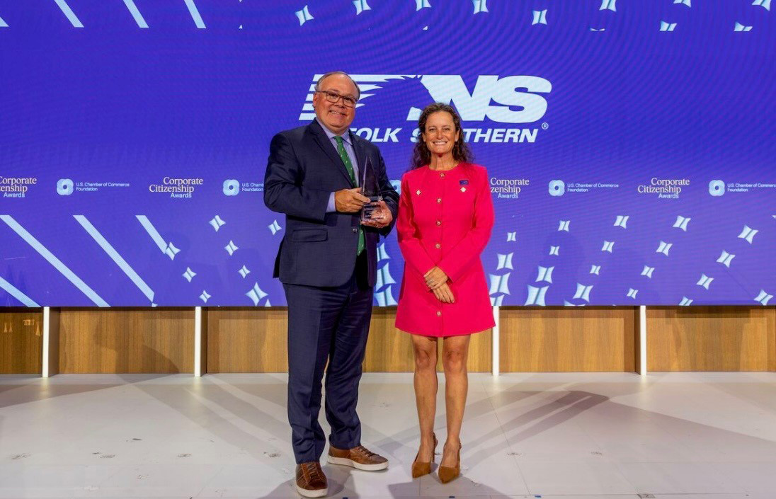 Josh Raglin with Chamber Award