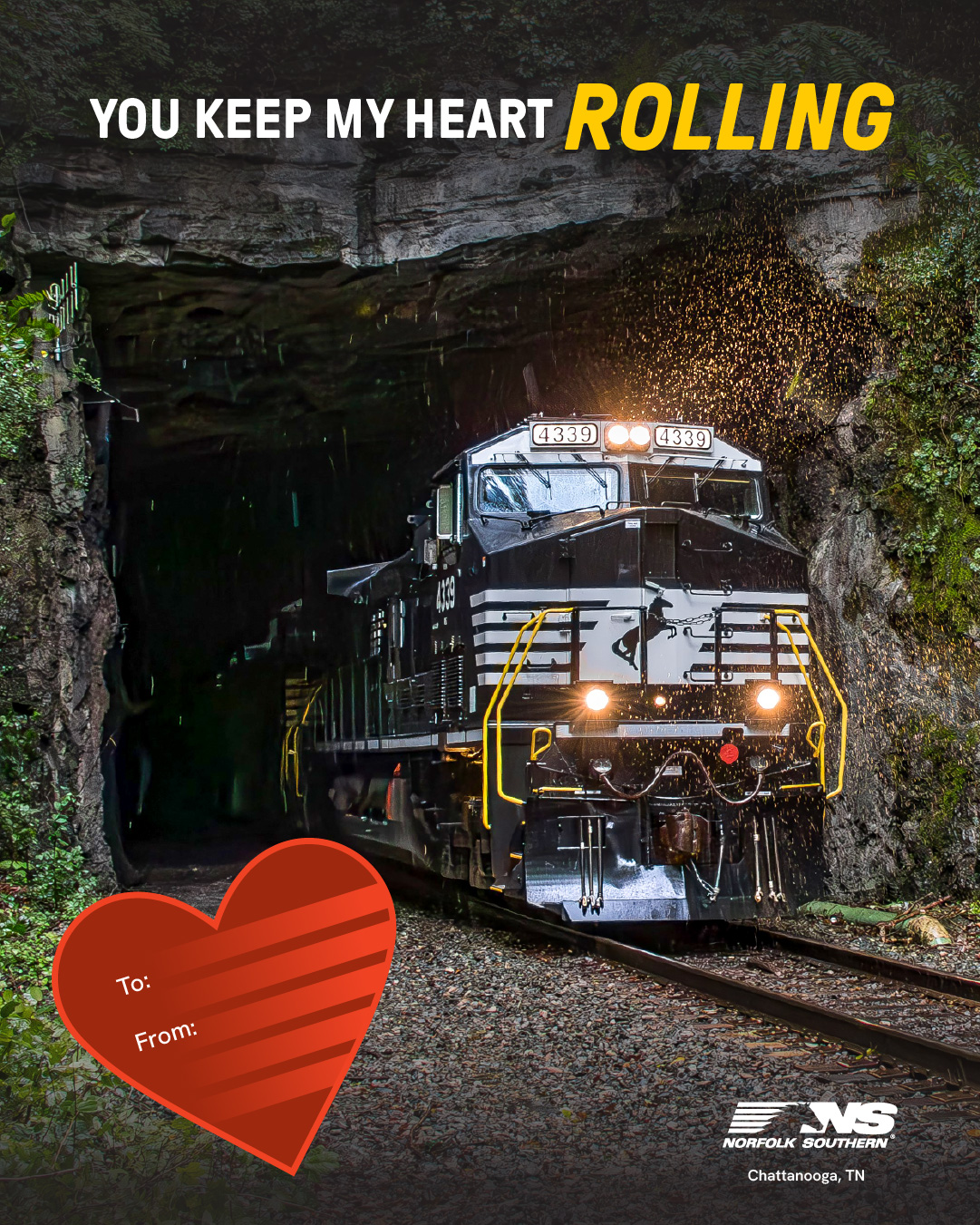 Norfolk Southern Valentine's Day Card