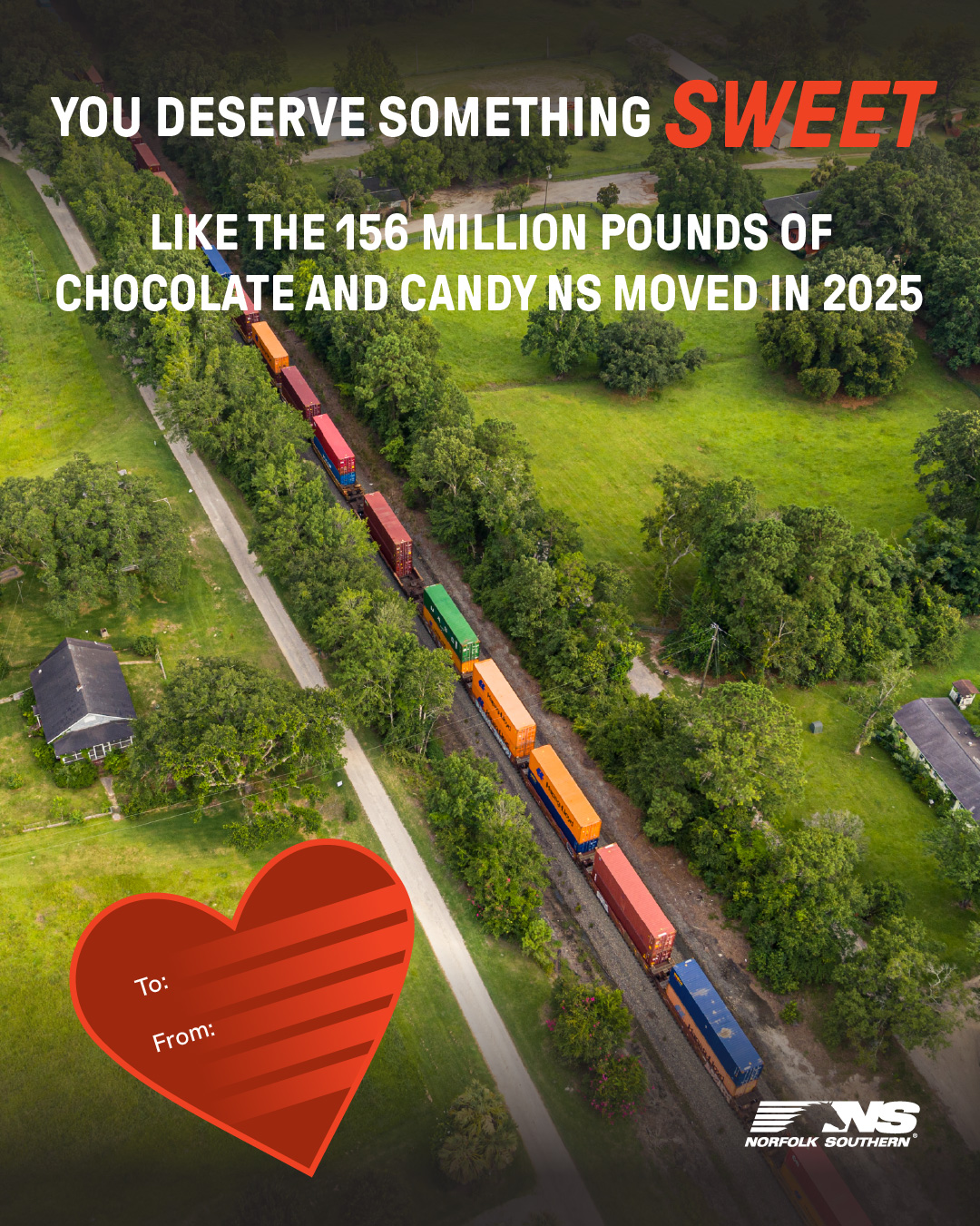 Norfolk Southern Valentine's Day Card
