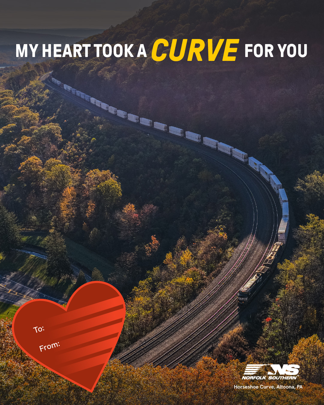 Norfolk Southern Valentine's Day Card