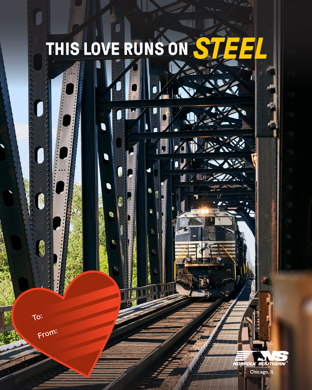 Norfolk Southern Valentine's Day Card