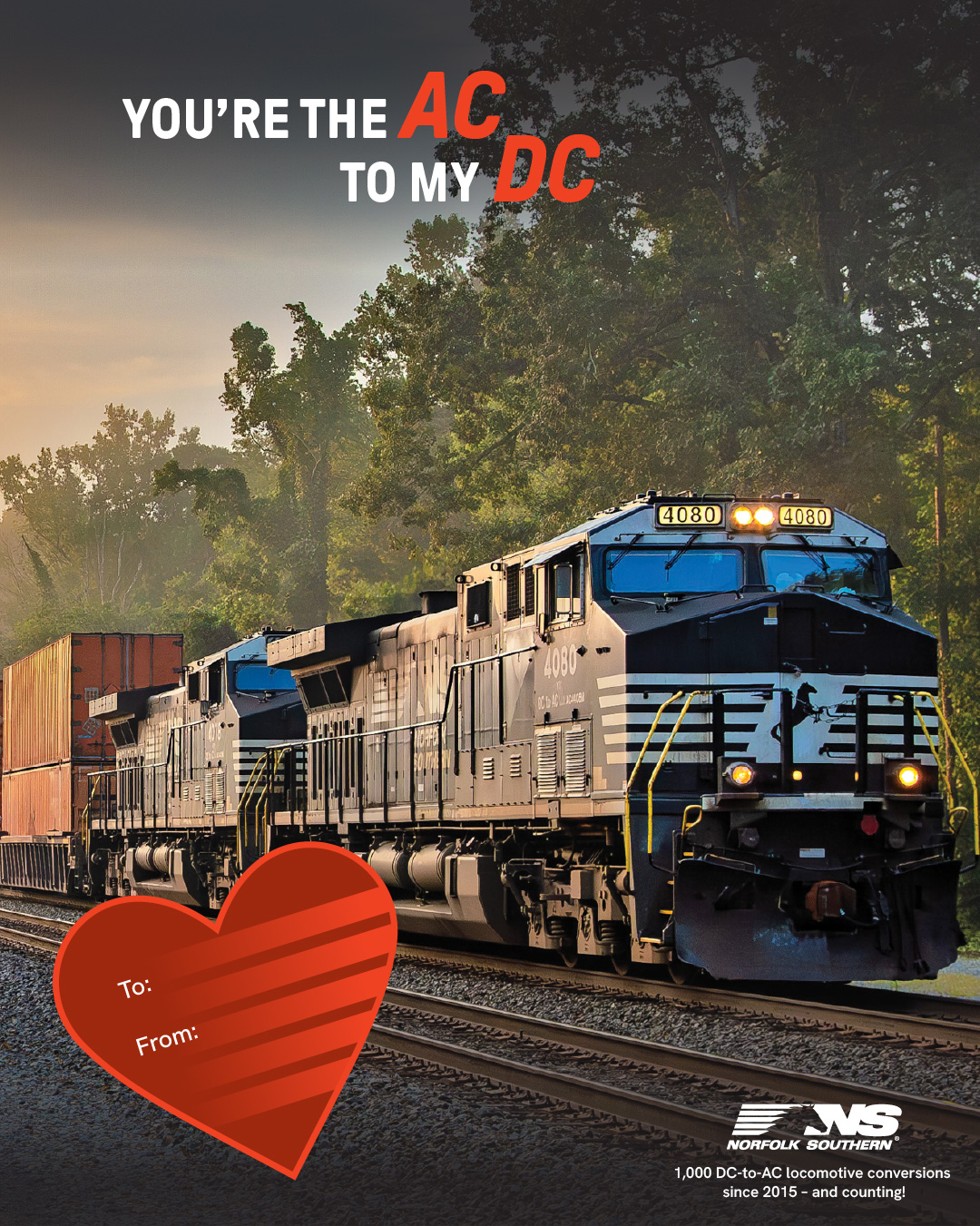 Norfolk Southern Valentine's Day Card