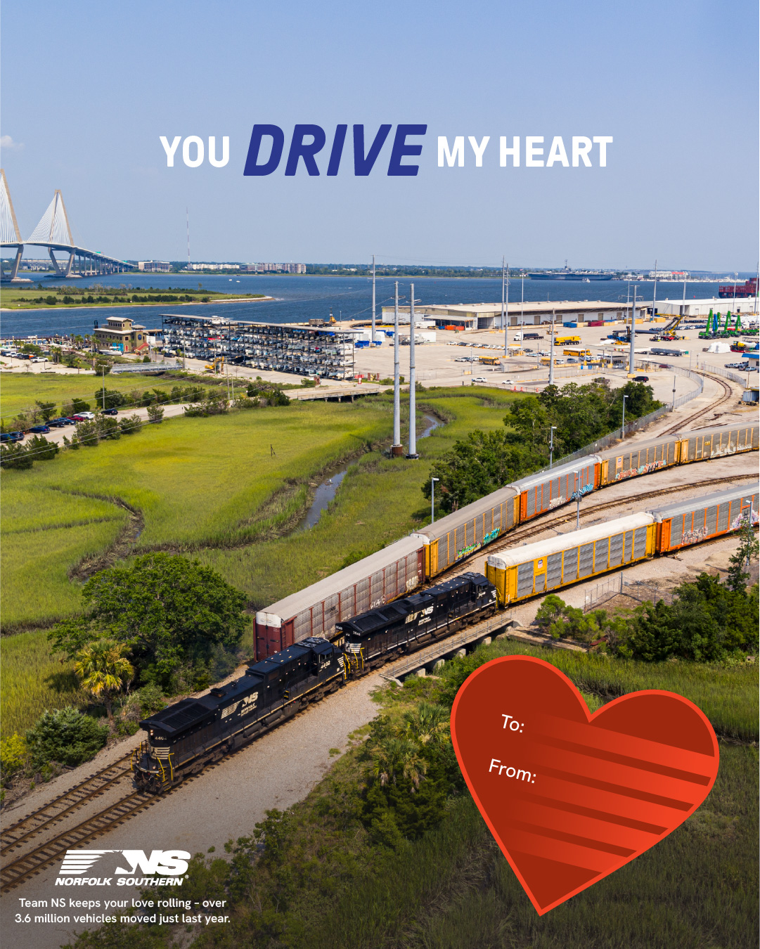 Norfolk Southern Valentine's Day Card