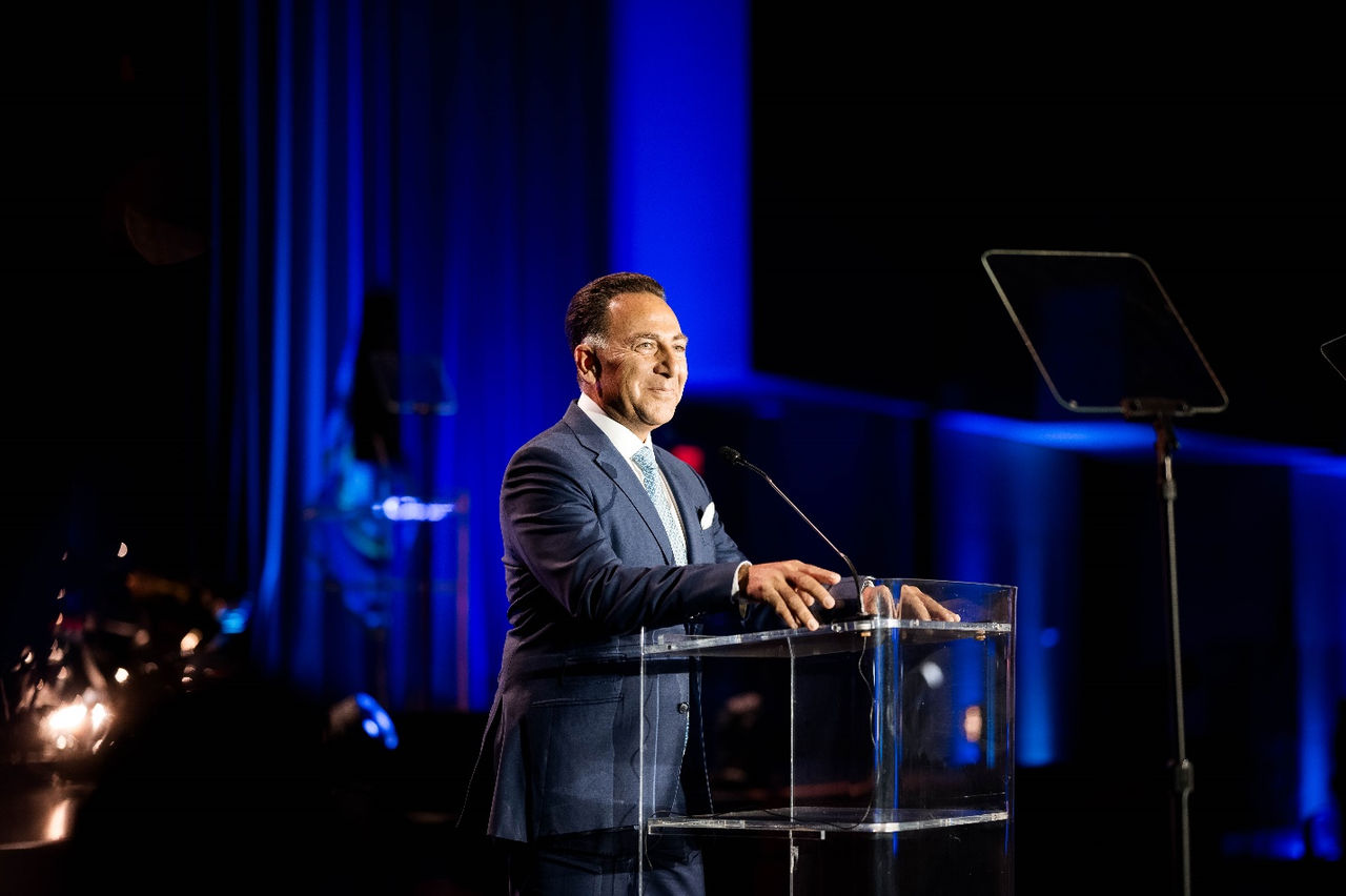 NS CEO Mark George speaks at Crime Is Toast Awards Breakfast