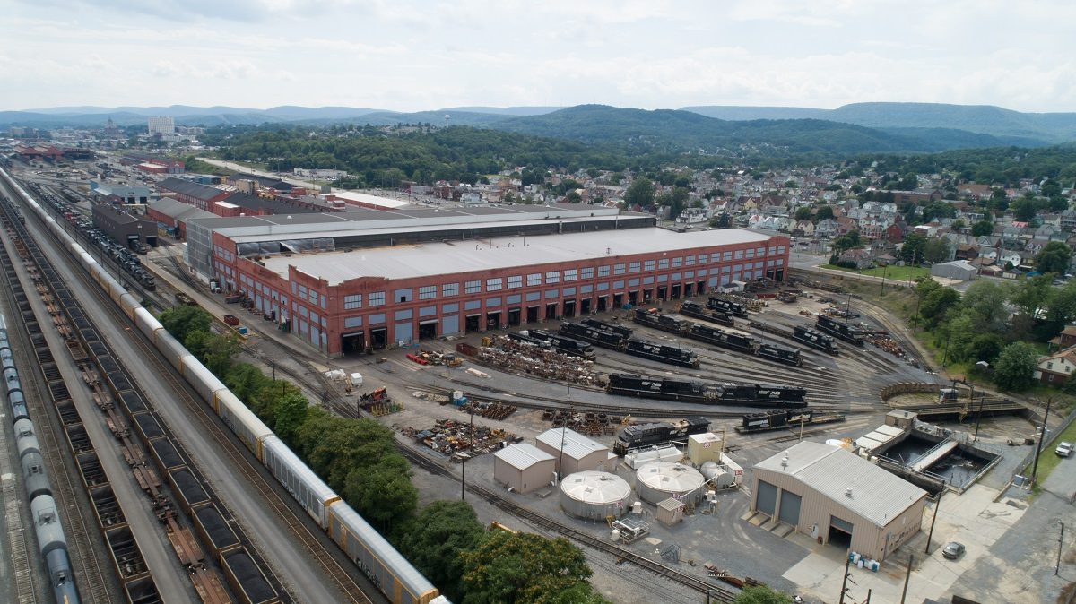 aerial view of Juniata Locomotive Shop
