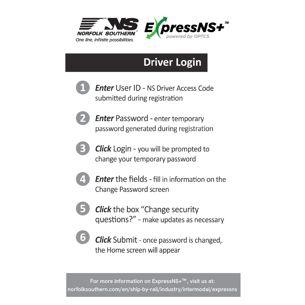 ExpressNS+ Driver Login