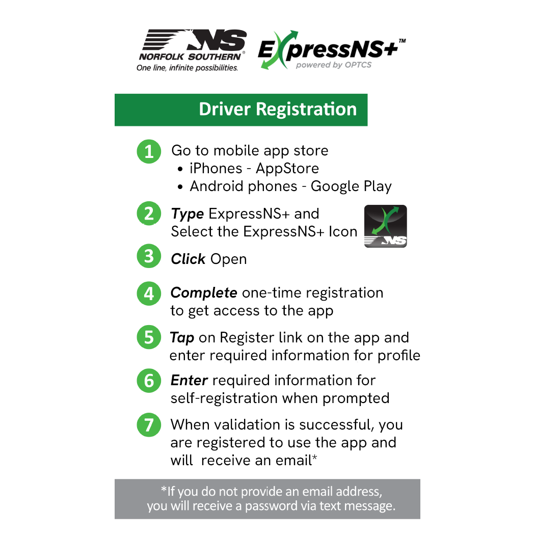 ExpressNS+ Driver Registration